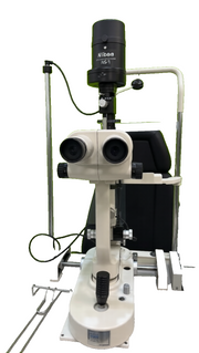 Meccanottica Mazza Ophthalmic Workstation w/ Nikon NS-1 Slit Lamp & Haag-Streit