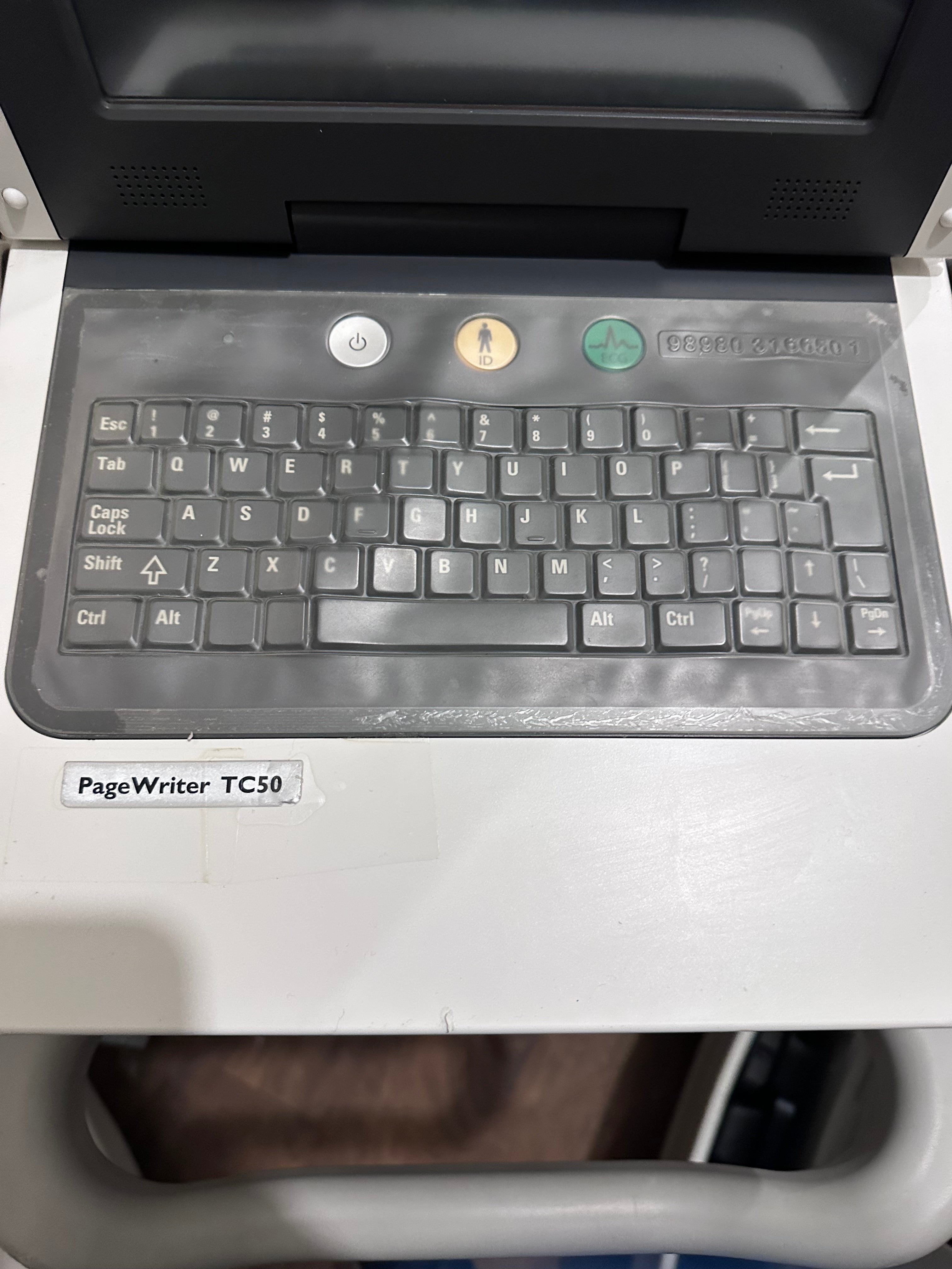 Philips PageWriter TC50 Touchscreen ECG Cardio Monitor w/ Stand & Patient Leads